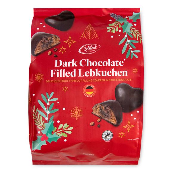 Belmont Dark Chocolate Lebkuchen Hearts 300g